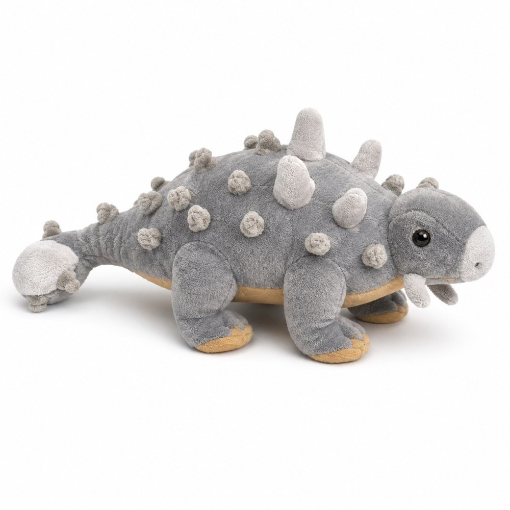 Wild Republic Ankylosaurus Dinosaur Plush  14" Gray Stuffed Animal Soft Toy